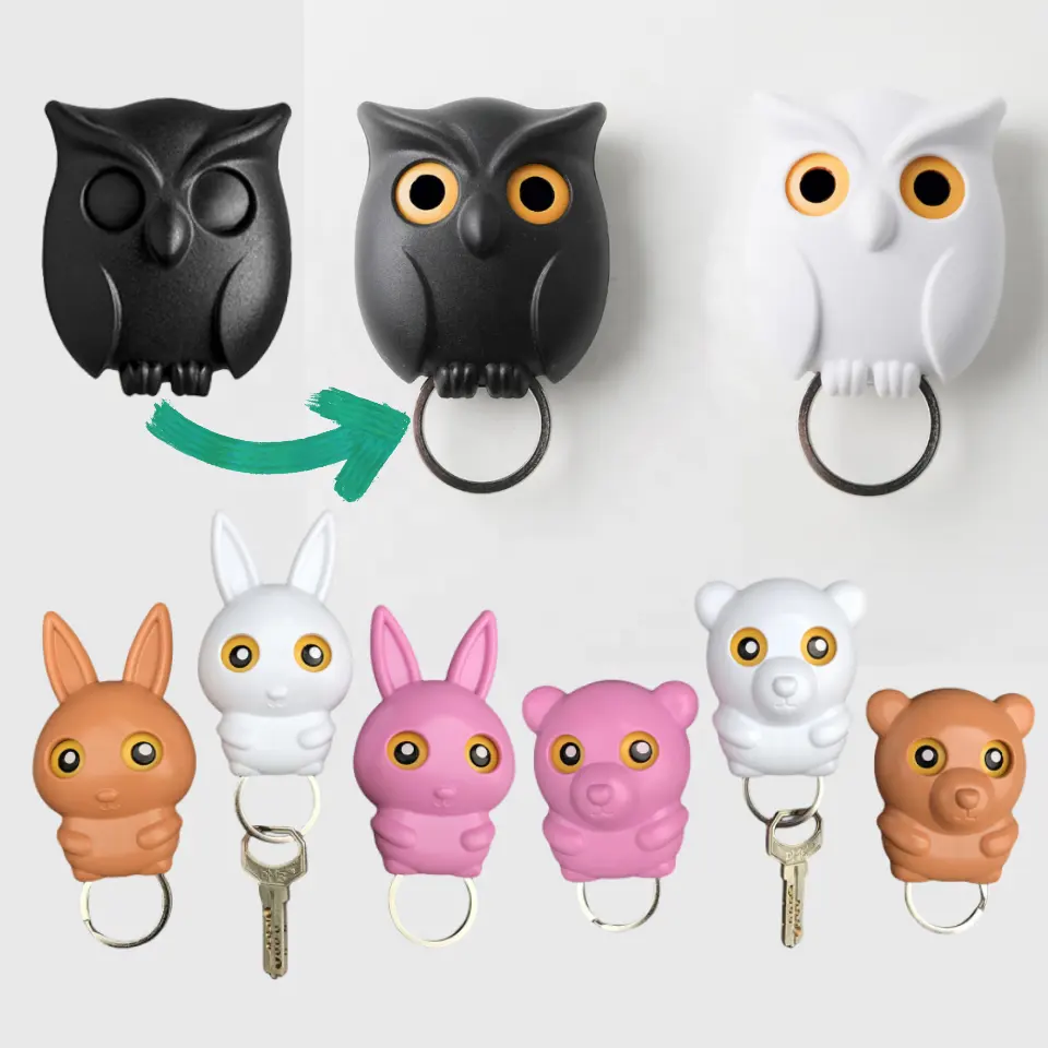 Pet owl Hook Wall Hanging Decoration Coat Hooks Adhesive Key Rack Wall Mounted owl Wall Hooks For Hat Bag Towel Umbrella