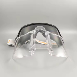 Occhiali Protettivi Trasparenti Antiappannamento Antipolvere Antispruzzo con Maschera Facciale Completa Rimovibile per Falegname - Product Image 3