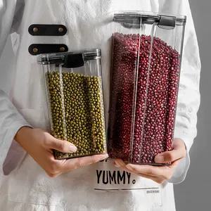 현대적인 6종 세트 밀폐 뚜껑 플라스틱 식품 보관 용기 PC 소재 냉장고 및 주방 정리함 - Product Image 1