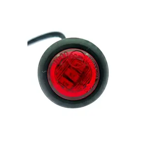 Venta al por mayor Mini 0,75 pulgadas redondo rojo todoterreno camioneta remolque marcador lateral luz LED luz indicadora de liquidación luces LED para camiones