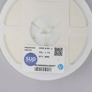 Factory Direct RR1608 0603L6204FT 0603 1608 Resistors Chip Resistors SMD Resistors 6.2Mohm 1% 1/10W Thick Film Resistor - Product Image 1