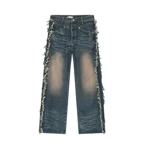 GDTEX дизайн уличная одежда потертые джинсы мужские винтажные мешковатые джинсы мужские хип-хоп