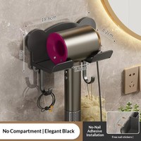 Étagère de rangement de cuisine multifonctionnelle à double niveau en plastique auto-adhésive, organisateur mural, support pour sèche-cheveux et outils