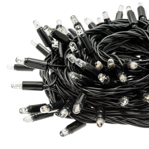 IP65 Warm White LED String <b>Lights</b> 12M 180 LEDs Black PVC Wire 230V Auto Flash Outdoor Christmas Commercial Building Decor - Product Image 2