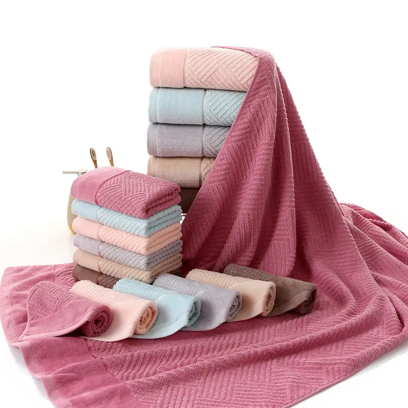 Brand fabriek supplier100 % katoen goedkope velent badhanddoek met dobby grens home badstof handdoek hot koop china product groothandel