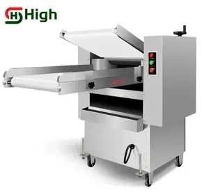 Automatische Pizza Knoedel Brood Noodle Deeg Sheeter Roller Met Transportband Verstelbare Dikte Elektrische Bakkerij Machine