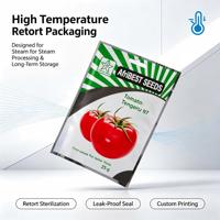 Sachet de cuisson haute température personnalisé, sac de cuisson stérilisable de qualité alimentaire, étanche pour l'emballage alimentaire