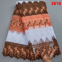 Tissu africain en dentelle Guipure, Soluble dans l'eau, robe de haute qualité, broderie 2022, 2818