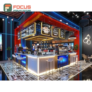 ตู้โชว์กาแฟหรูหรา ประตูกระจก โซนสินค้า ฐานไม้วอลนัท ตู้โชว์สินค้าคาเฟ่ - Product Image 6