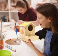 Vente de nichoirs à oiseaux en bois personnalisés, kit de nichoirs à oiseaux en bois à faire soi-même avec des peintures et des pinceaux
