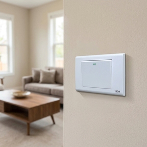 Interrupteur mural LiOA série Wide 1 poste 1 voie avec voyant LED, installation facile, commandes électriques durables - Product Image 3