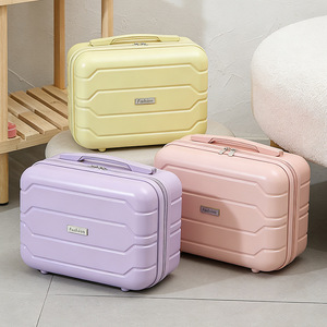 Pink Cosmetic <b>Case</b> 14 Inch Lightweight Metal Corner Makeup Bag For Travel Storage Solid Color Zipper Closure - Product Image 4