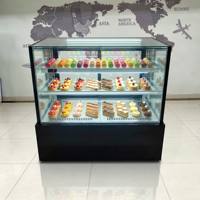 Vitrine Réfrigérée Commerciale en Verre pour Gâteaux avec Refroidisseur d'Air et Ventilateur, Armoire de Conservation pour Pâtisseries, Fruits et Salons de Thé