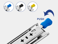 Rail coulissant télescopique robuste de 53 mm en acier Q235/acier inoxydable 304, à extension complète et fermeture automatique, pour entrepôt industriel