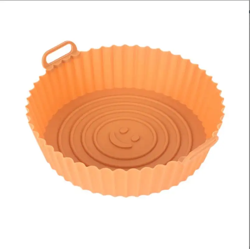 Silicone Air Fryer Baking Pan Reusable Heat Resistant Easy Clean Air Fryer Silicone Round Air Fryer Oven Accessories