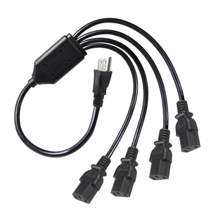 Adaptador de salida NEMA 5-15P de 4 vías a 4 C13 14 AWG 15A/125V AC negro para computadora y herramienta eléctrica 14 AWG 15A/125V AC negro - Product Image 2