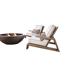 Ensemble de canapés d'extérieur nordique, utilisation intérieure/extérieure, villas, salons, espaces de loisirs, hôtels, bois de teck, housses de canapé détachables, imperméables