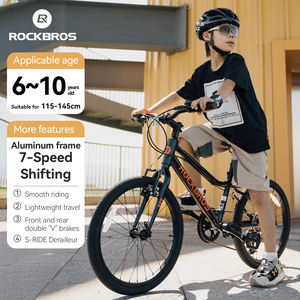 ROCKBROS-Bicicleta de montaña infantil de 7 velocidades y 20 pulgadas para niños y niñas, con marco de aleación de aluminio, frenos en V, cambio de marchas - Product Image 5