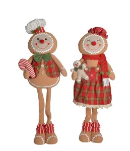 Gingerbread dekorasyon noel süslemeleri Gingerbread peluş oyuncaklar peluş yumuşak hediye ayakta oyuncak Gingerbread bebekler ev dekor