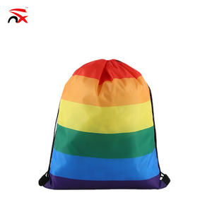 Mochila Personalizada con Cordón y Rayas Arcoíris LGBT, Bolsa Impermeable de <span class=keywords><strong>Oxford</strong></span> para Desfiles y Festivales del Orgullo - Product Image 1