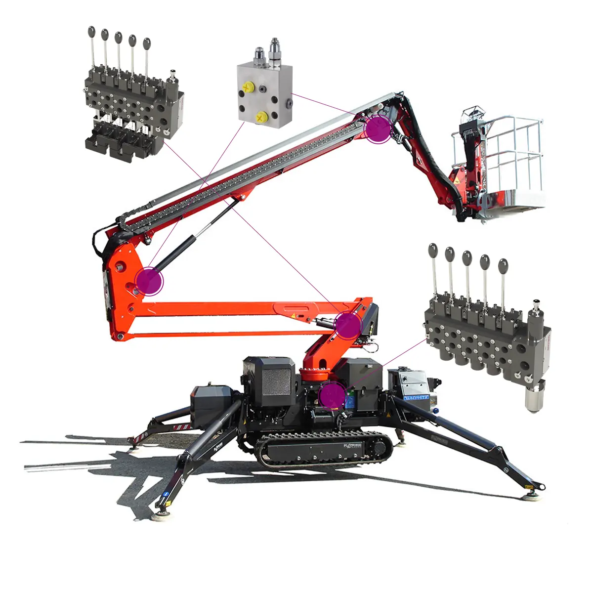 telescopic mast elevating work platform electric powered rough terrain scissor lifts directional control flow valve group