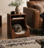 Table de chevet moderne adaptée aux chats, table d'appoint mobile d'angle, petite table basse roulante pour chambre et salon