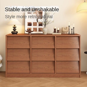 Mobile Contenitore Multifunzione in Legno Massello Design <span class=keywords><strong>Antico</strong></span> per Soggiorno Armadietto Basso da Terra per Arredamento Casa - Product Image 2