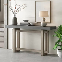 Mobilier de salon moderne Table d'appoint de couloir noire Table console étroite en bois