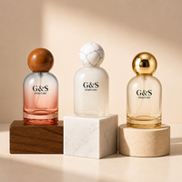 Flacon de parfum vide en verre personnalisé de 50 ml avec bouchon à bille, vaporisateur de luxe pour marque cosmétique