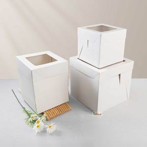 โรงงานซันไชน์ ขายส่งกล่องเค้กกระดาษแข็งใส ขนาด 8x8x8 นิ้ว - Product Image 5