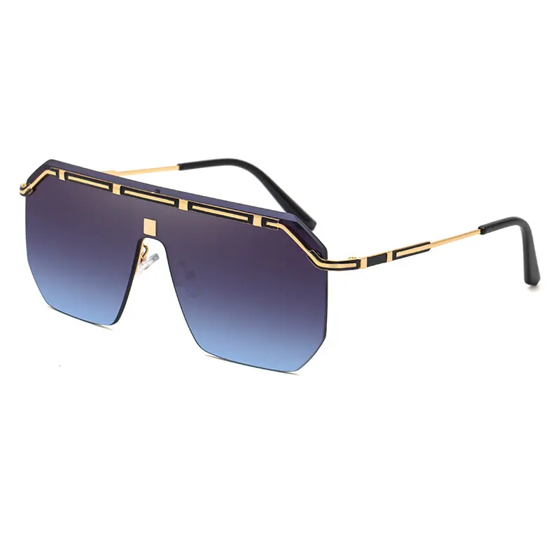 Siyah gölge çerçevesiz cilalı ve kesilmiş lens unisex elmas kesim zonnebril tasarımcı güneş gözlüğü ünlü markalar