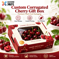 Boîte d'emballage carrée personnalisée pour cerises, fenêtre transparente en PET anti-buée, 2 kg, 5 kg, écologique, recyclable, en carton ondulé rigide pour l'expédition de fruits