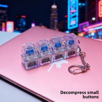 Plastic RGB Lighting Effects Creative Stress-relief Keychain Mechanical Blue-switch Glowing Transparent Keycap