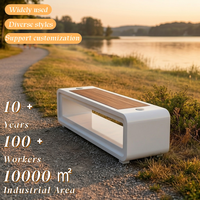 Banc solaire intelligent avec ports de charge USB et station de charge sans fil pour une utilisation en extérieur dans les parcs et les jardins