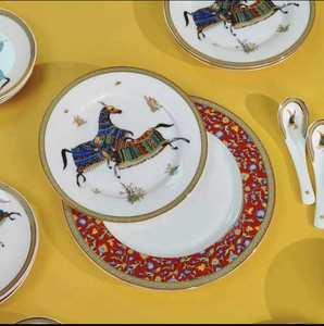 Hot Sale European Luxury Dinnerware Set BRAND Serving <strong>Plates</strong> and <strong>Side</strong> <strong>Plates</strong> Dishes Vintage Porcelain <strong>Plates</strong> for Home and Hotel - Product Image 2