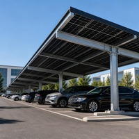 Support de carport solaire en acier au carbone commercial haute résistance, structure de stationnement solaire robuste, carport métallique