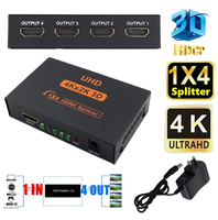 4K 2 / 4 Port HDMI dağıtıcı 1X4 1X2 HDMI 1 4 2 Out HDMI Video Hub tekrarlayıcı amplifikatör PS5 PS4 için Laptop monitörü PC TV kutusu