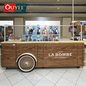Leverancier Display Retail Showcase Licht Led Winkelcentrum Kiosk Bloemenwagen Met Wielen Snoepwagen Houten - Product Image 1