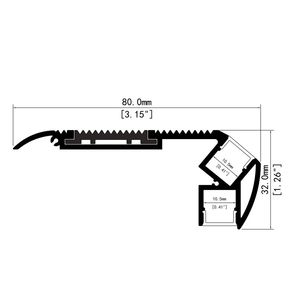 Lampe d'escalier à LED 80mm * 32mm Profilé en aluminium pour escalier de <span class=keywords><strong>cinéma</strong></span> et de théâtre pour éclairage de profil à LED - Product Image 2
