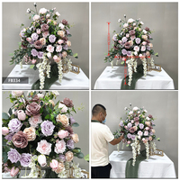 Bouquet coloré de 60 cm en gros pour centre de table de mariage, décoration de fête, arrangement floral, boule de fleurs artificielles en soie