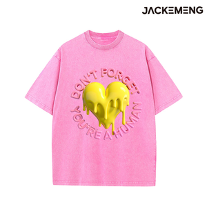 T-shirt Oversize in Cotone Lavato con Stampa 'Don't Forget You're A Human', Stile Retrò Streetwear, Abbigliamento Casual Quotidiano, Maglietta Disponibile nel Magazzino USA - Product Image 5