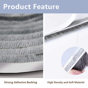 Burlete autoadhesivo insonorizado a prueba de polvo, tira de sellado de cepillo de puerta para ventanas correderas y Marco de puertas, <span class=keywords><strong>bloqueador</strong></span> de viento - Product Image 3