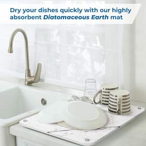 Nuevas Alfombrillas Ecológicas Super Absorbentes y Resistentes al Calor para Secar Platos, Alfombrilla de Piedra para Secar Platos para la Encimera de la Cocina - Product Image 3