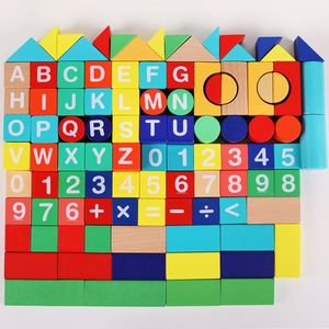 Kids Skill Stacking Numbers Alphabets <b>Block</b> Toys Environmentally Wooden <b>Building</b> <b>Blocks</b> for Toddlers - Product Image 2