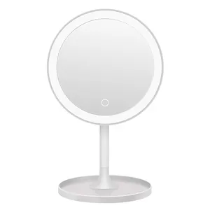 Makeup Mirror Dimmable Adjustable 95 Degree Rotating Filling light Countertop Makeup Led Mirror With 1000mAh Battery