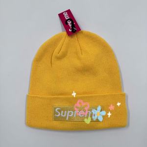 Lấy cảm hứng từ màu vàng dệt kim Beanie Streetwear phong cách mùa đông hat cho trẻ em & thanh thiếu niên có thể điều chỉnh giản dị đan cap - Product Image 4