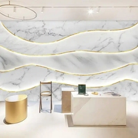 Panneau mural de réception chinois personnalisé 3d pour décoration de salon de beauté de luxe en marbre