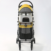 Poussette pour chien à double couche Panier détachable Poussette pour chien à trois volets avec animaux domestiques