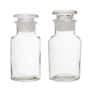 Frascos de laboratorio de vidrio grueso para químicos, tarros de molienda con tapas de boca ancha y sellado hermético para reactivos sólidos - Product Image 4