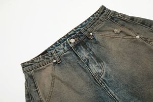 Jeans Machete de hombre de cintura alta, de pierna ancha y holgados, con acabado metálico lavado, de poliéster/nailon, para verano e <span class=keywords><strong>invierno</strong></span>, estilo urbano neutro de diseño avanzado. - Product Image 6